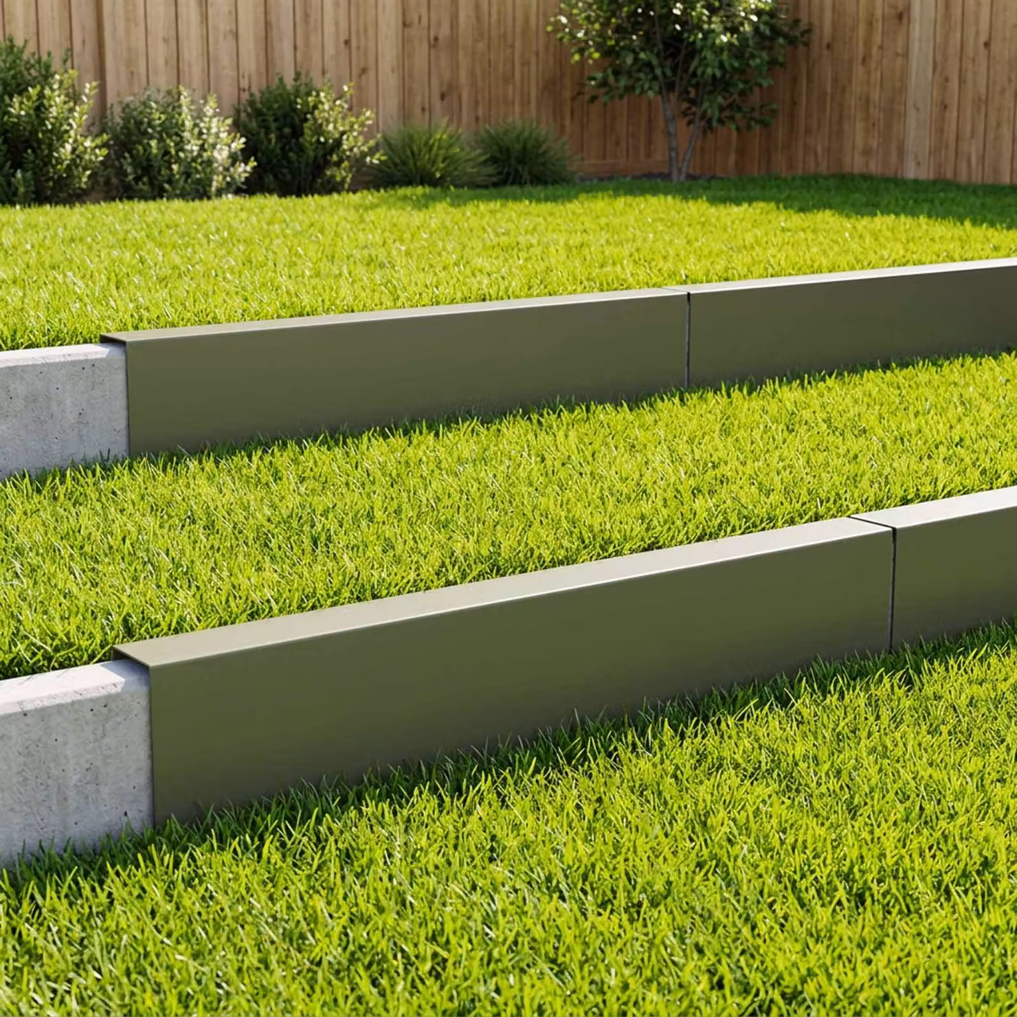 Set di 10 profili di copertura per giardino vidaXL in acciaio colore verde L: 100 cm, P: 6 cm, H: 15 cm
