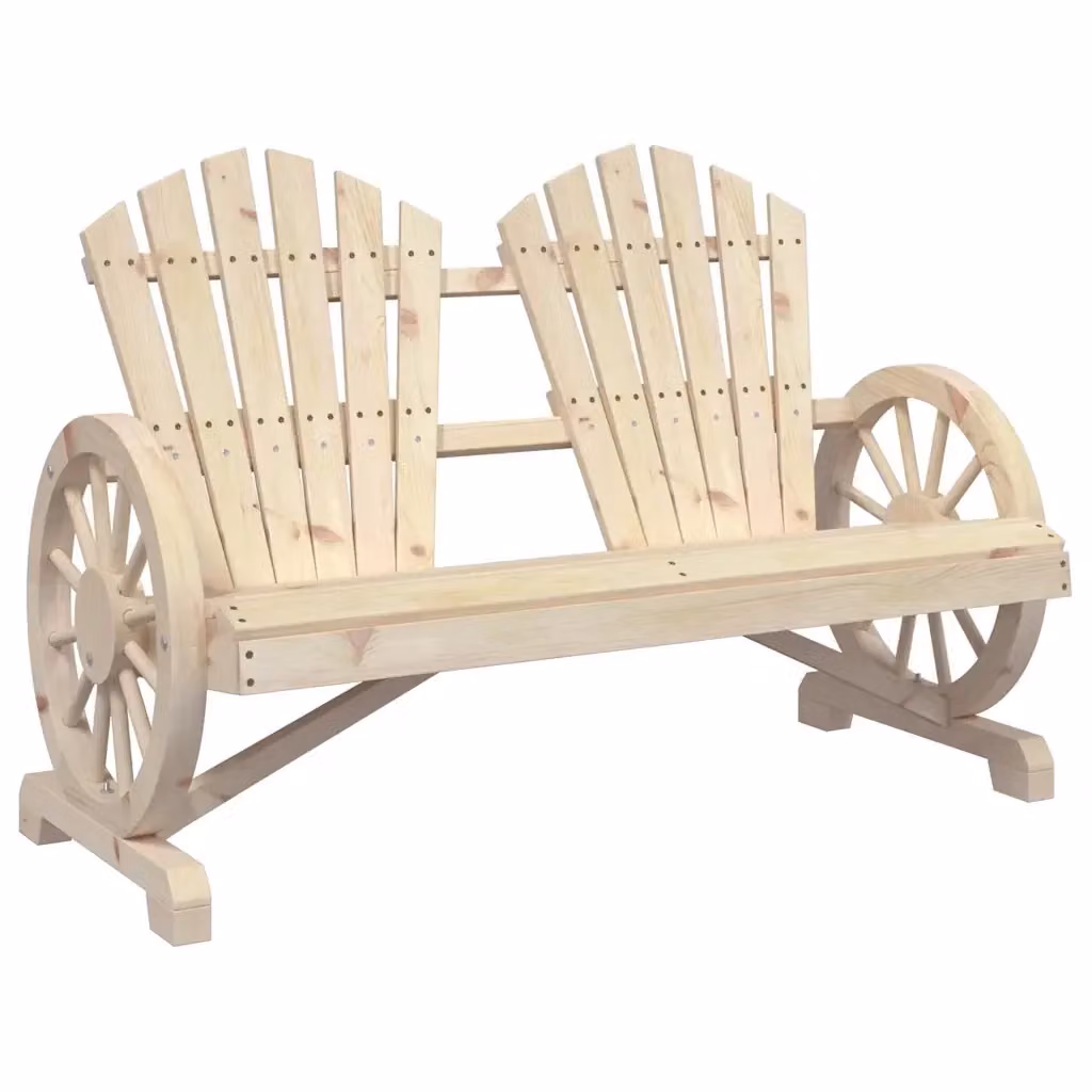 Sedia da Giardino Adirondack a 2 Posti vidaXL in Legno di Abete Beige – 2