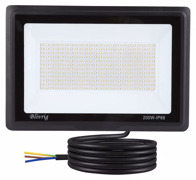Lampada a LED da esterno, potenza 200 W, luce bianco caldo, 20.000 lumen, grado di protezione IP66