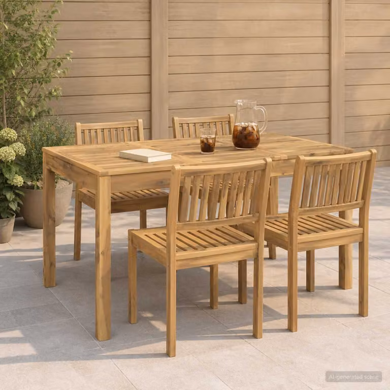 vidaXL Tavolo da cena da giardino Bianco 141 x 80,5 x 75 cm