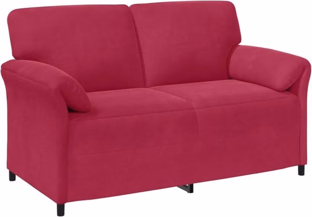 Divano | Divano da soggiorno | Sofa a 2 Posti Rosso Vino 158 x 83 x 95 cm Velluto