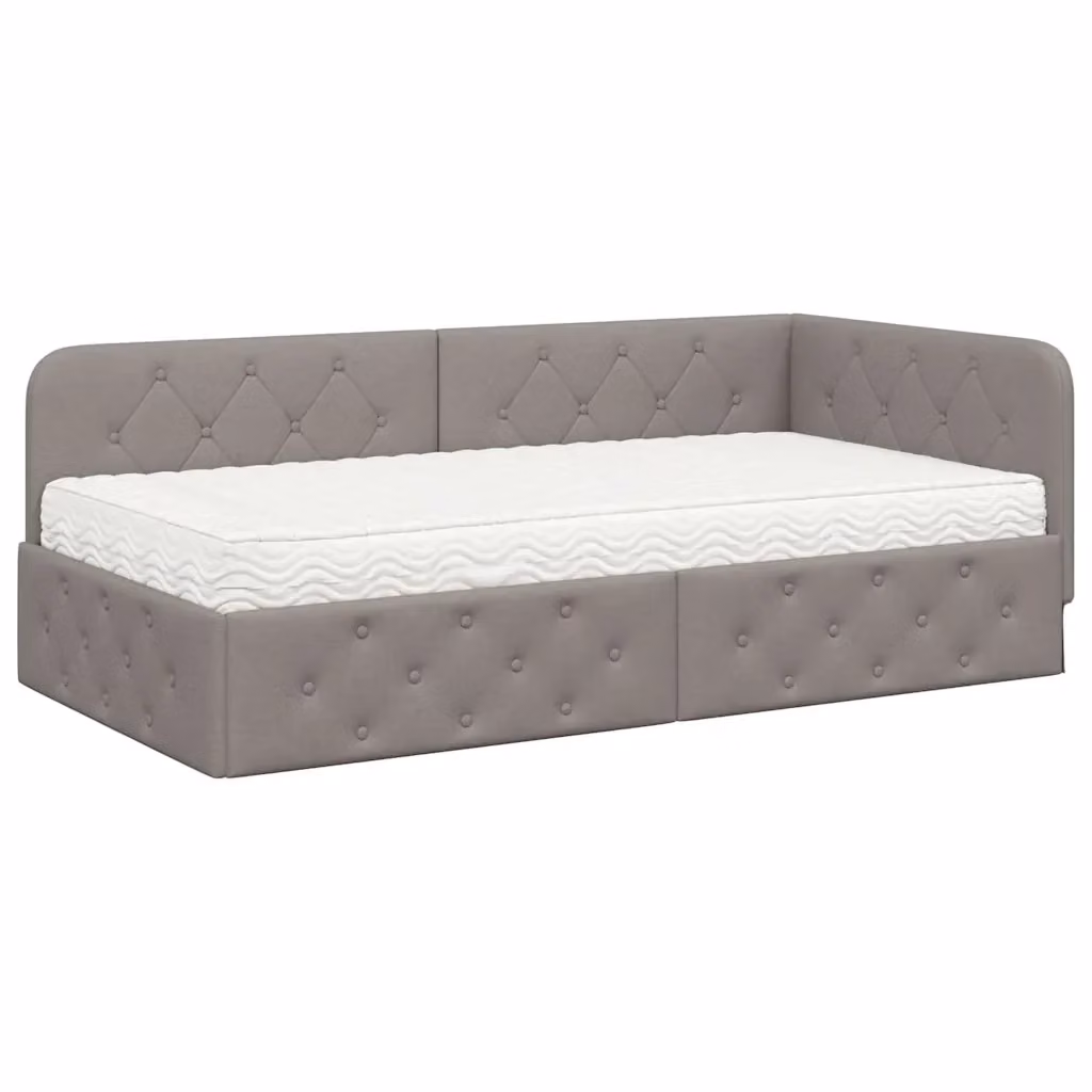 Letto ad angolo moderno vidaXL con chaise longue asimmetrica in tessuto, L/P/H: 204 x 140 x 72 cm – 2