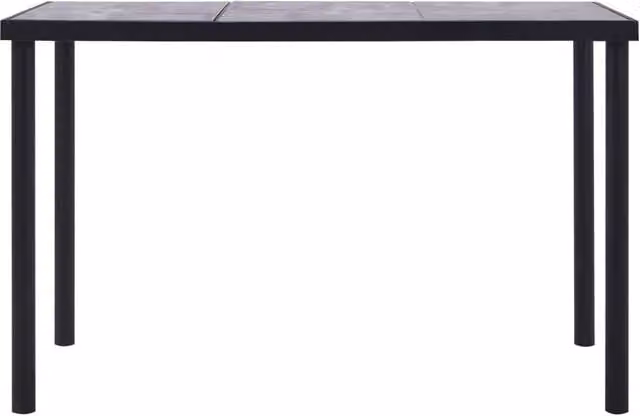 Tavolo da pranzo rettangolare moderno vidaXL in MDF e metallo, nero e grigio, L: 160 cm, P: 80 cm, H: 75 cm