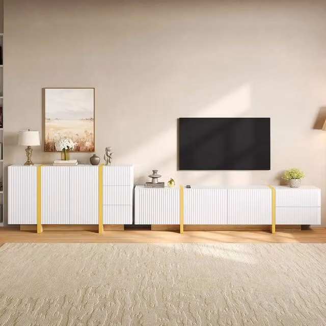 Set Mobile TV Credenza Soggiorno ¨C Minimal ¨C Legno truciolato MDF colore grigio