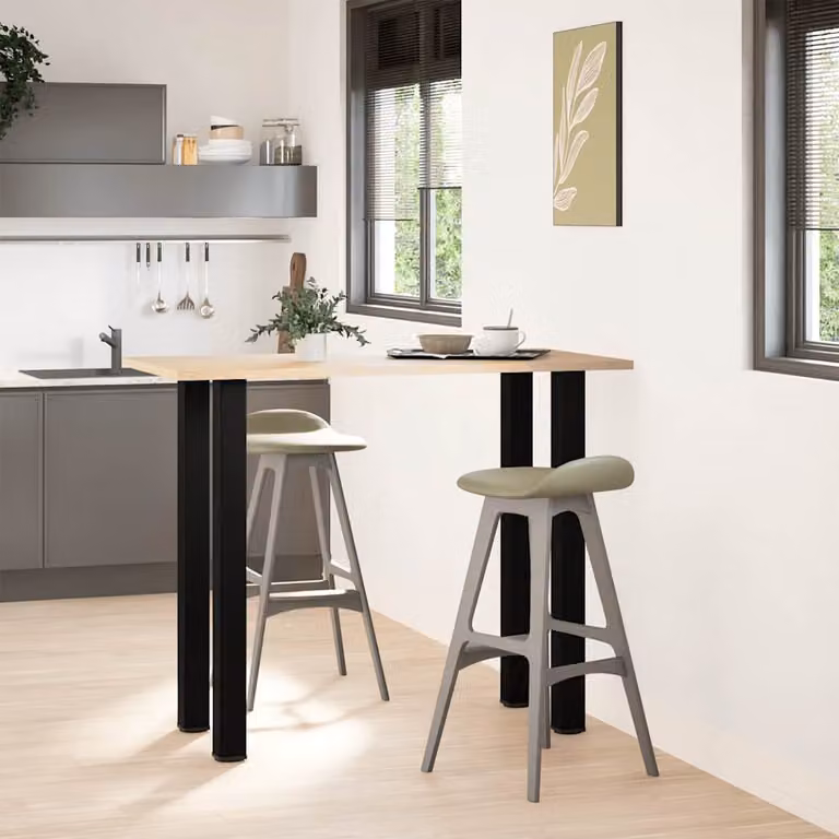 vidaXL Gambe per tavolo da bar 4 pz nere 110-112 cm in acciaio