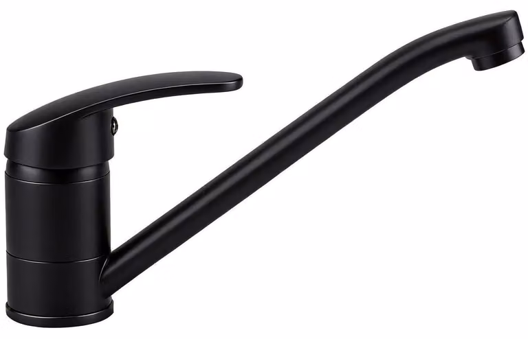 Miscelatore monocomando per cucina, nero, in ottone, girevole a 360°