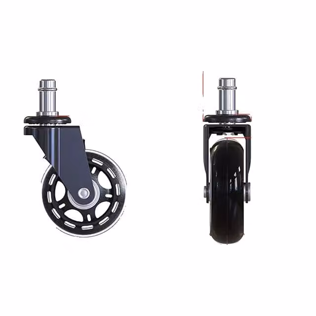 Ruote per sedie da ufficio, montaggio universale, design girevole, 3 pollici, diametro maniglia 11 mm