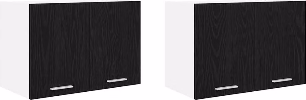 Armadio pensile 2 pcs Rovere Nero e Bianco 60 x 31 x 40 cm