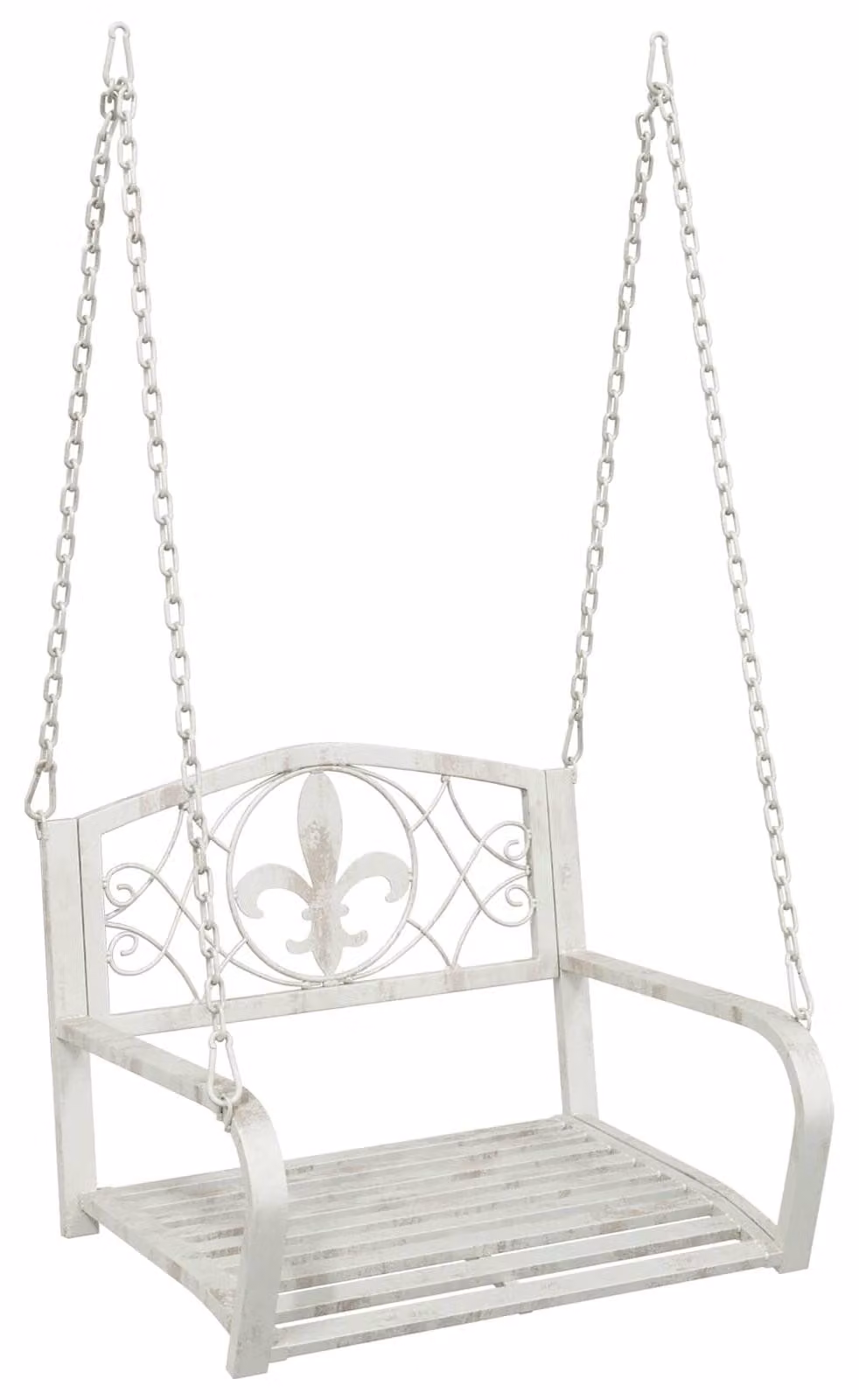 Panchina a Dondolo Acciaio 71,5 x 59 x 55 cm Bianco Antico