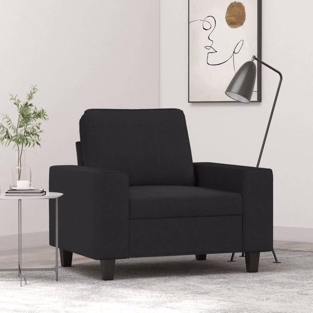 Maison Exclusive - Poltrona nera 60 cm tessuto