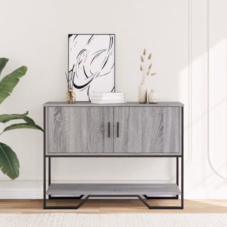 vidaXL Tavolo Consolle Grigio Sonoma 100x35x74,5 cm in Truciolato