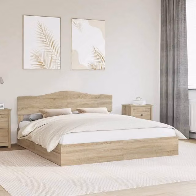 Letto con Contenitore con cassetto Rovere Sonoma 180 x 200 cm 3413070