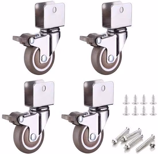 Set di 4 rotelle robuste con freno per mobili