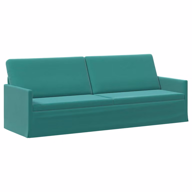 Divano a 3 posti vidaXL in velluto turchese con struttura in metallo L: 220 cm, P: 81 cm, H: 82 cm