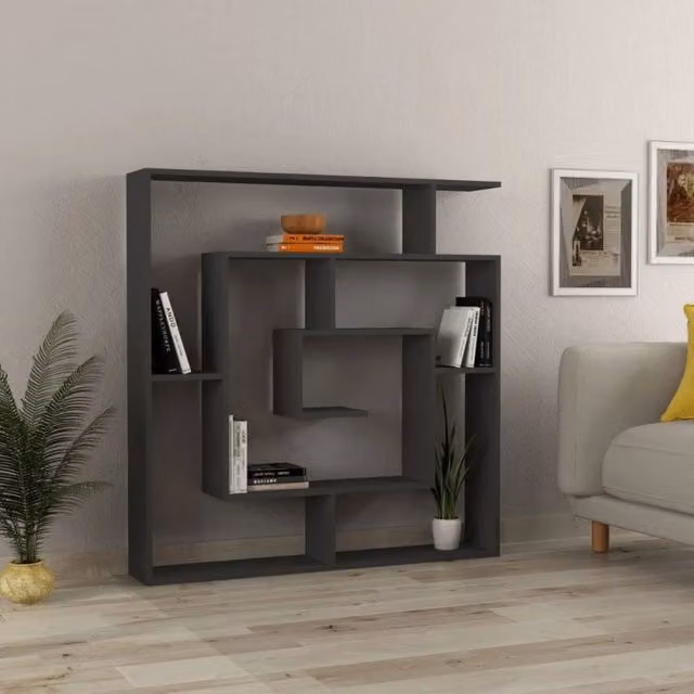 Libreria Labirent EFFEZETA colore antracite e bianco con design geometrico moderno – 1