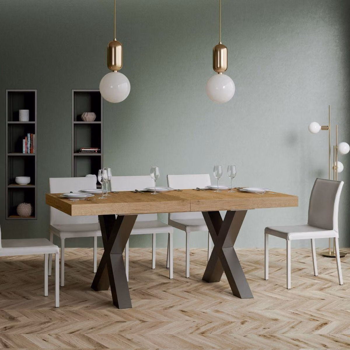 ITAMOBY - Tavolo allungabile 180/284x90 cm Traffic quercia natura gambe antracite