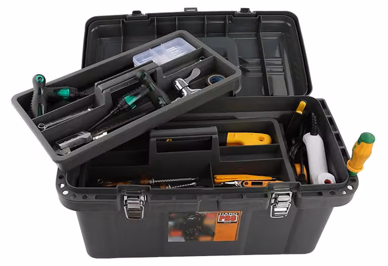 Cassetta portatile in plastica, robusta e organizzata, per utensili