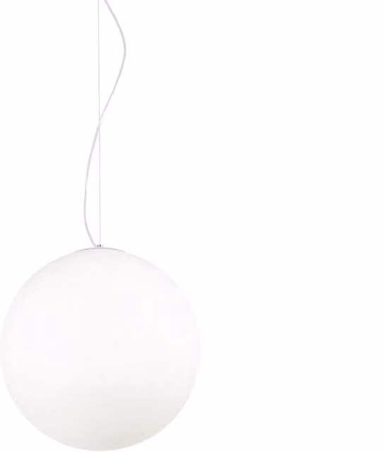 Lampada a sospensione moderna IDEAL LUX Mapa in vetro acidato bianco, 1 luce E27, Diametro: 40 cm