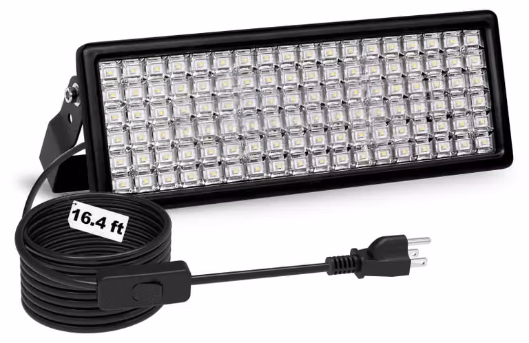 Proiettore LED da 100W, 14000 lumen, 5000K, grado di protezione IP67, con spina