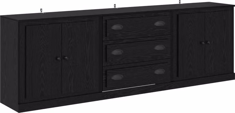 Sideboards con cassetto 3 pcs Rovere Nero 210 x 35,5 x 67,5 cm