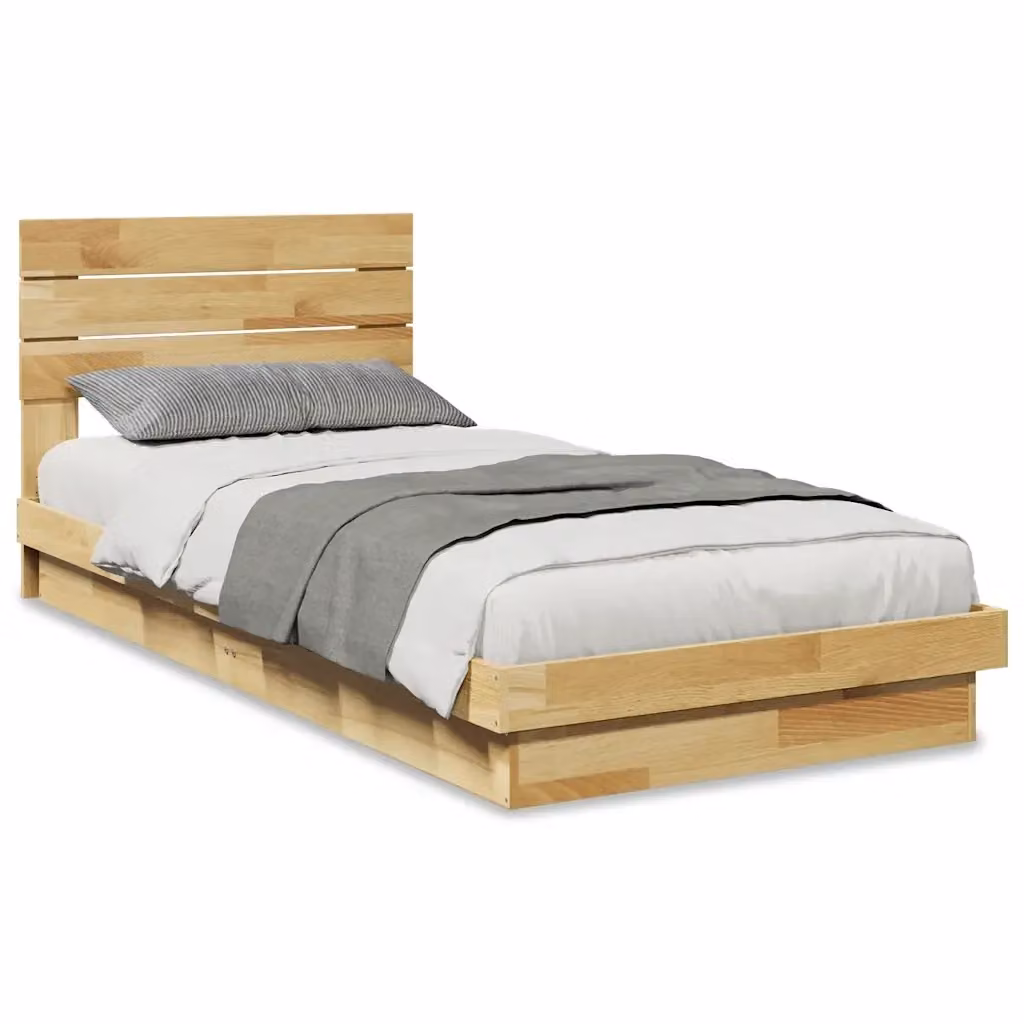 Struttura Letto con Testiera Design Mania in Legno Rovere Beige L: 75 cm, P: 190 cm, H: 95 cm – 2
