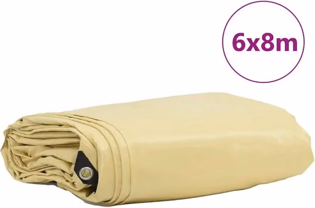 Telo 650g / m2 Beige 6 x 8 m Tela con rivestimento in PVC