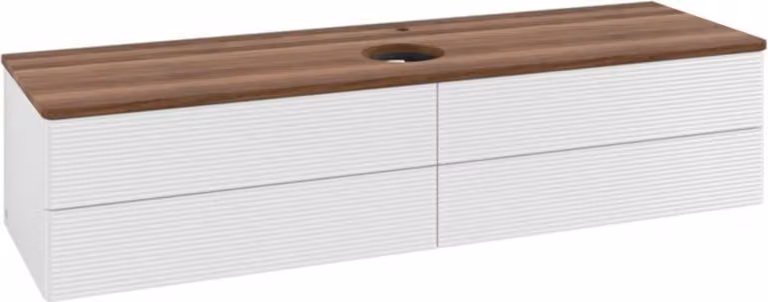 V&B Mobiletto con struttura frontale - illuminazione Antao 160x50cm, HL, WBP w. wal, glo wh. Lac