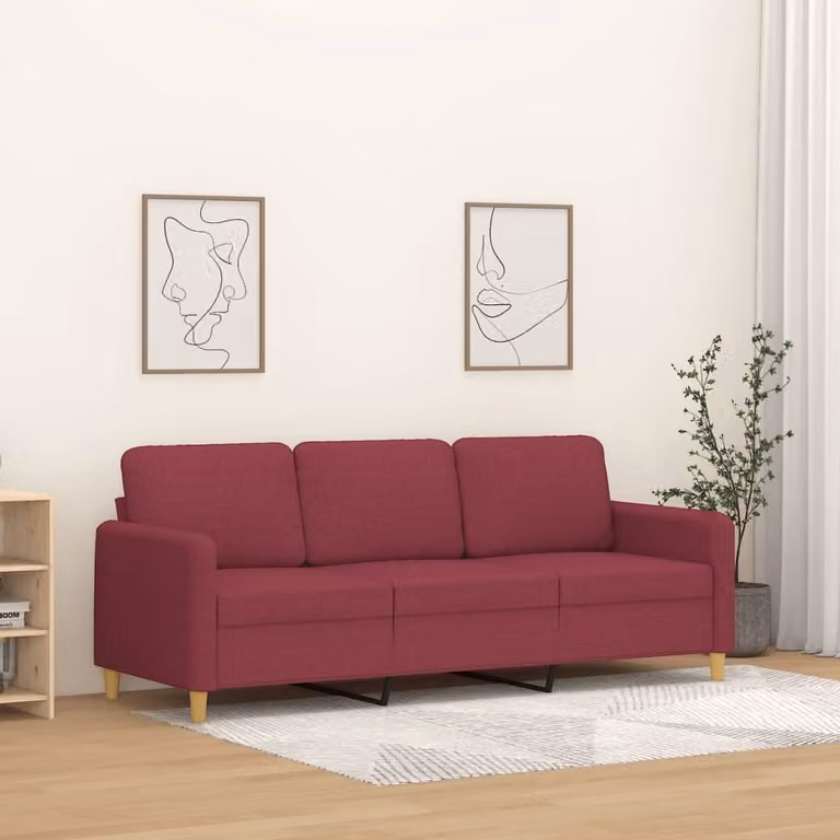 Maison Exclusive - Divano a tre posti bordeaux 180 cm in tessuto