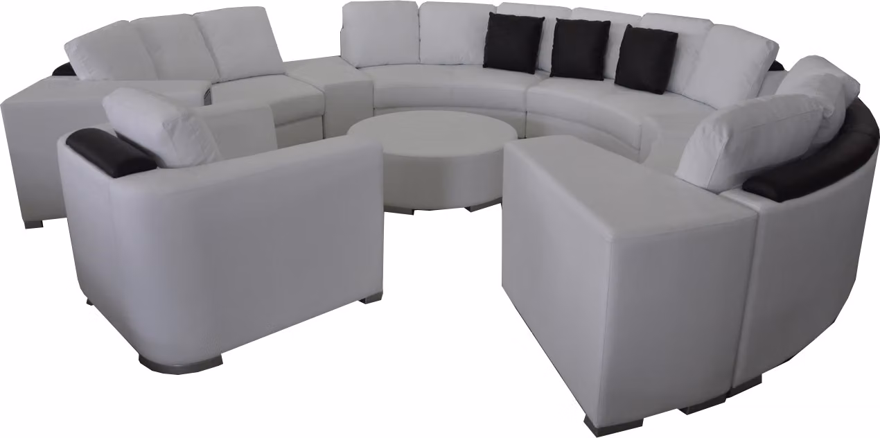 Runde Eck Sofa Couch XXL Big Rund Couchen Wohnlandschaft U-Form Sessel Polster
