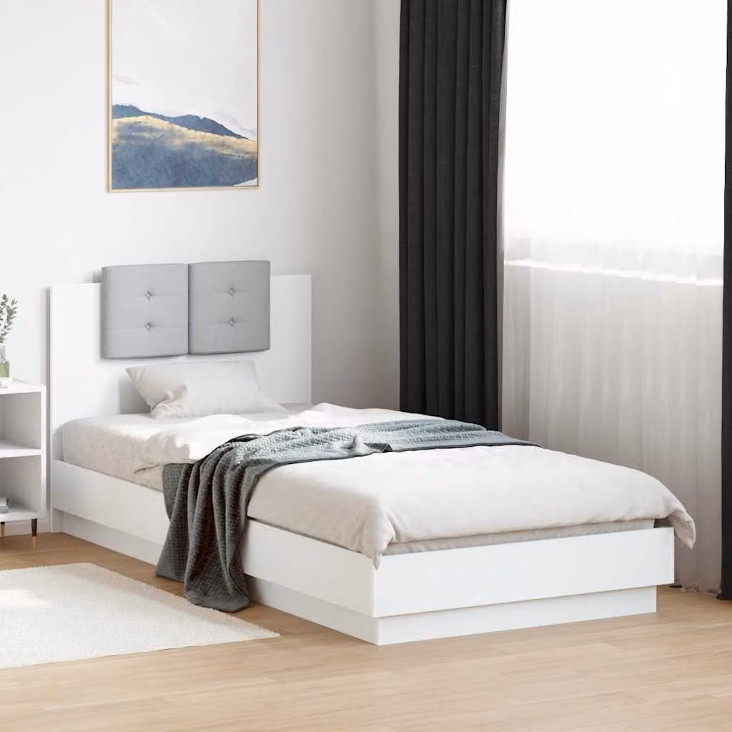 vidaXL Giroletto con Testiera Bianco in Legno Multistrato 90x200 cm – 1