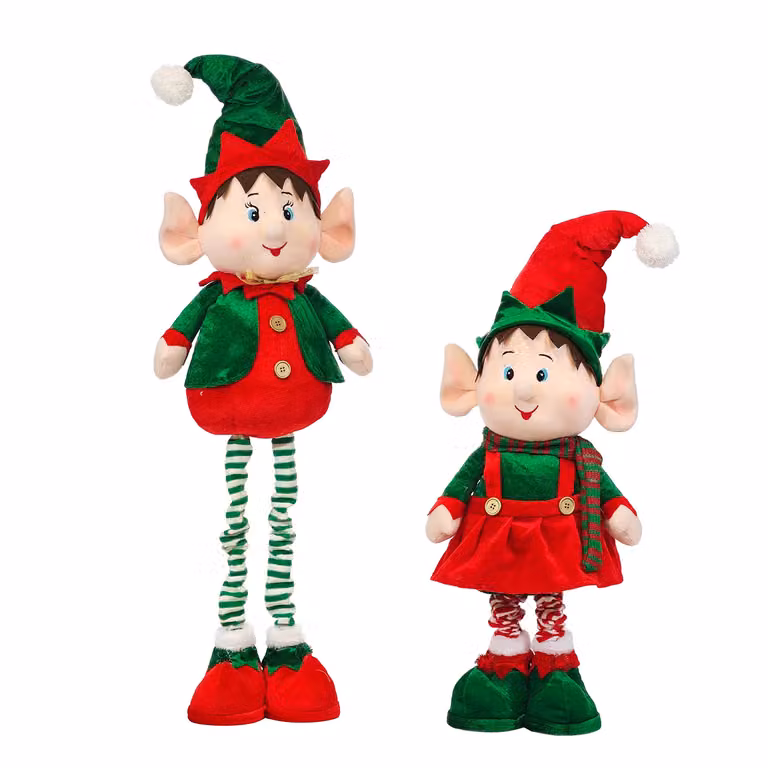 Elfo Natalizio Decorativo Multicolore Vestiamo Casa Gran Natale con Gambe Estensibili fino a 120 cm