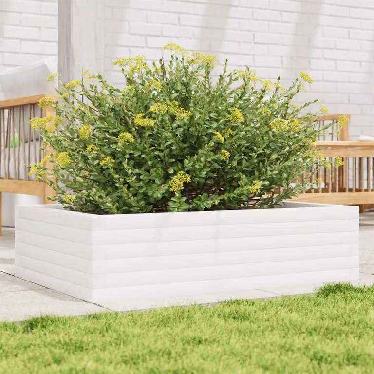 Fioriera da giardino vidaXL in legno di pino bianco L: 90 cm, P: 60 cm, H: 23 cm