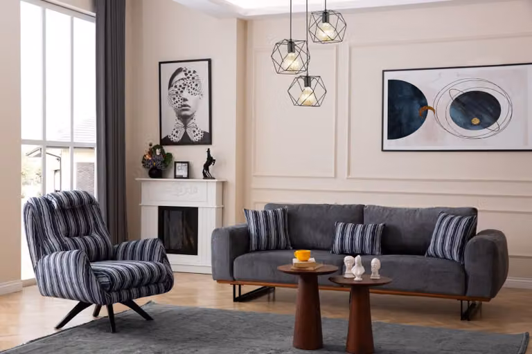 Wohnzimmer Set Designer Sofagarnitur 4 +1 Sitzer Garnitur Couchen Möbel 2tlg.
