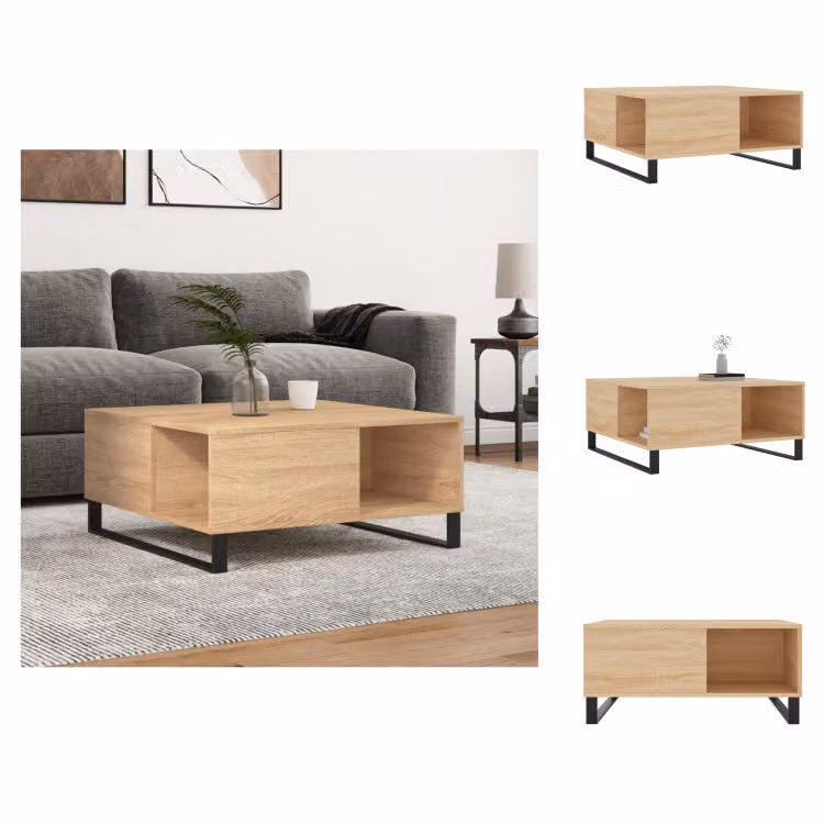 vidaXL Tavolino in rovere Sonoma 80x80x36,5 cm in legno - Tavolini da caffè
