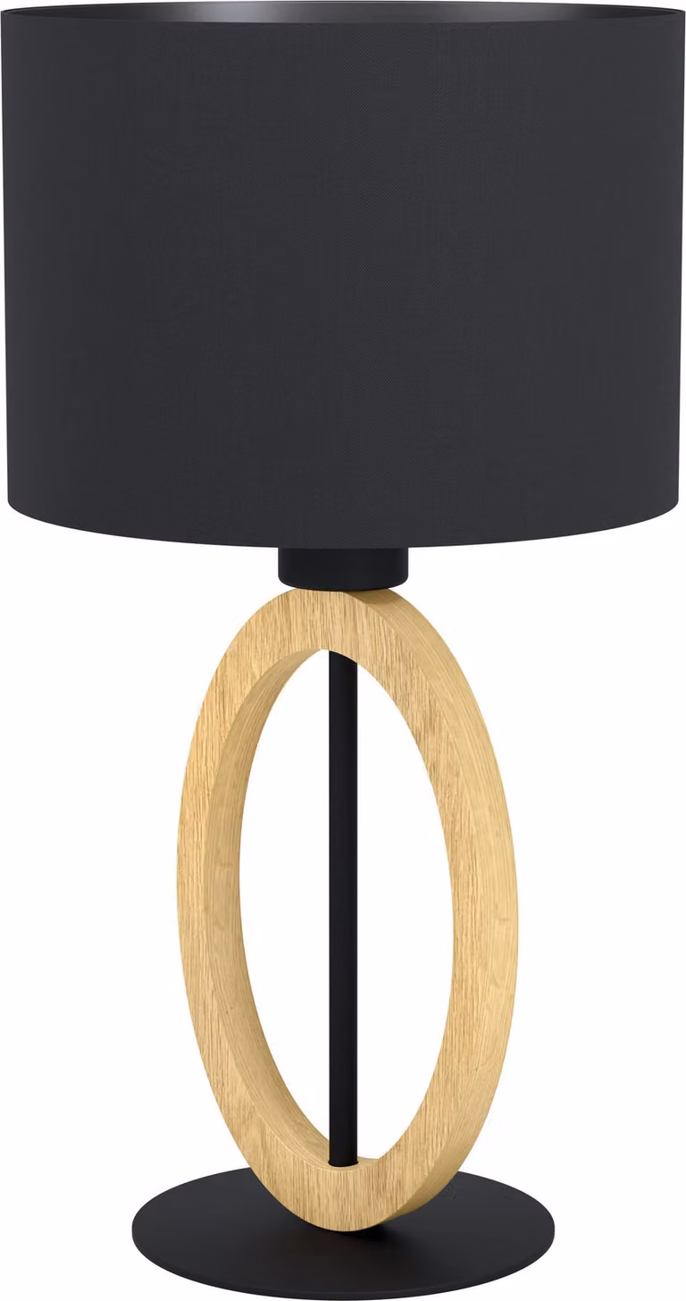 Lampada Da Scrivania Industrial Basildon 1 Luce Metallo Nero E Marrone Diffusore
