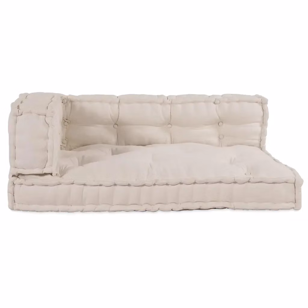 Set di 3 cuscini per divano pallet vidaXL in tessuto traspirante color beige L: 120 cm, P: 80 cm, H: 34 cm – 2