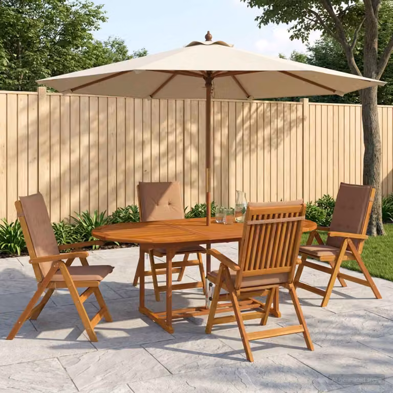 Set da pranzo da giardino vidaXL in legno di acacia naturale composto da 5 pezzi