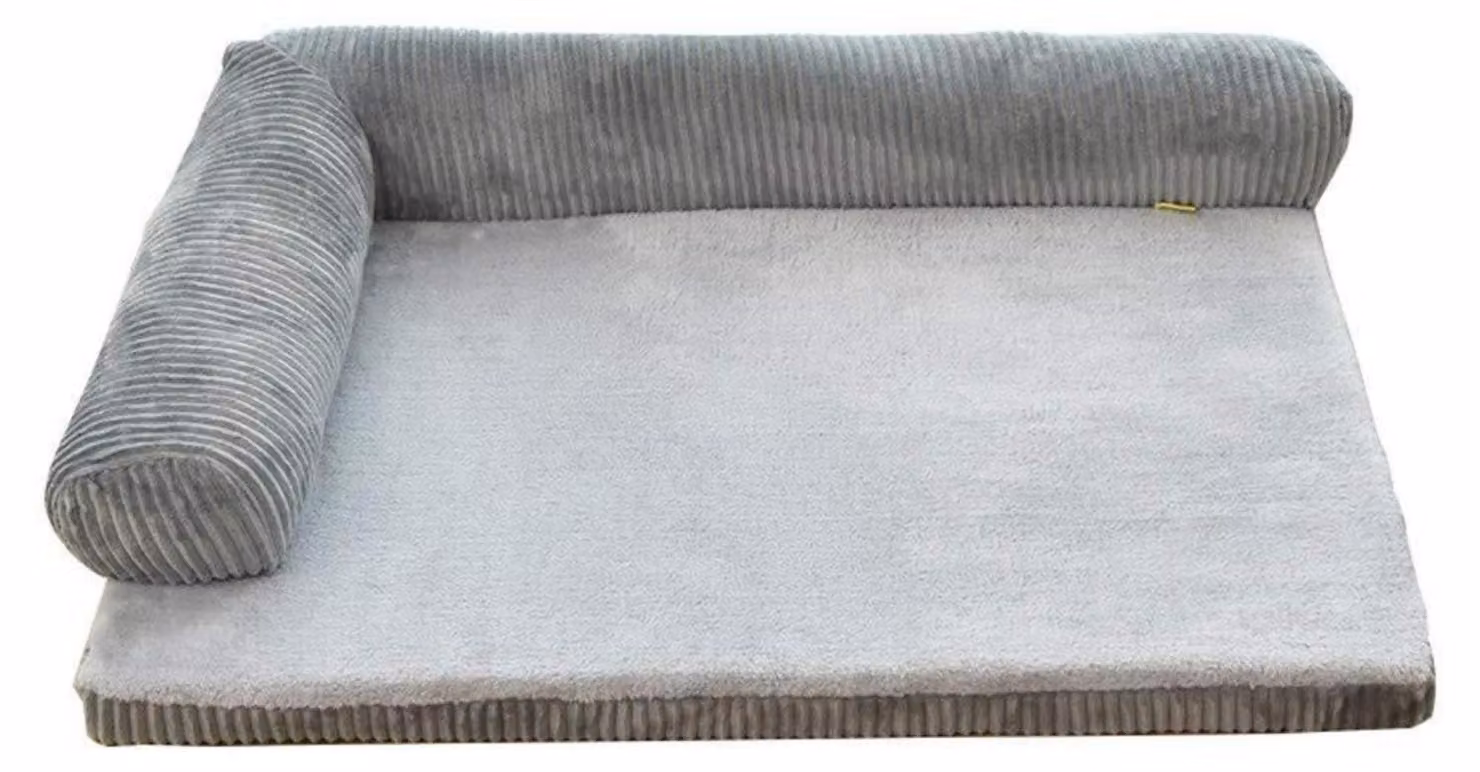 Cuccia per cani, lavabile e con rivestimento removibile, adatta a cani di taglia media e grande. Set composto da quattro pezzi, colore grigio, taglia XL (110*95*20 cm)