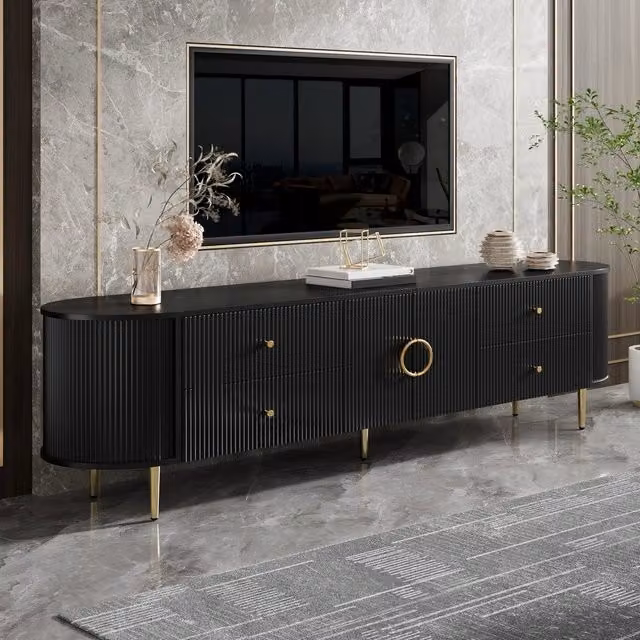 Mobile TV Lowboard ¨C MINIMAL ¨C MDF, Maniglie in Alluminio, Gambe in Ferro, Soggiorno