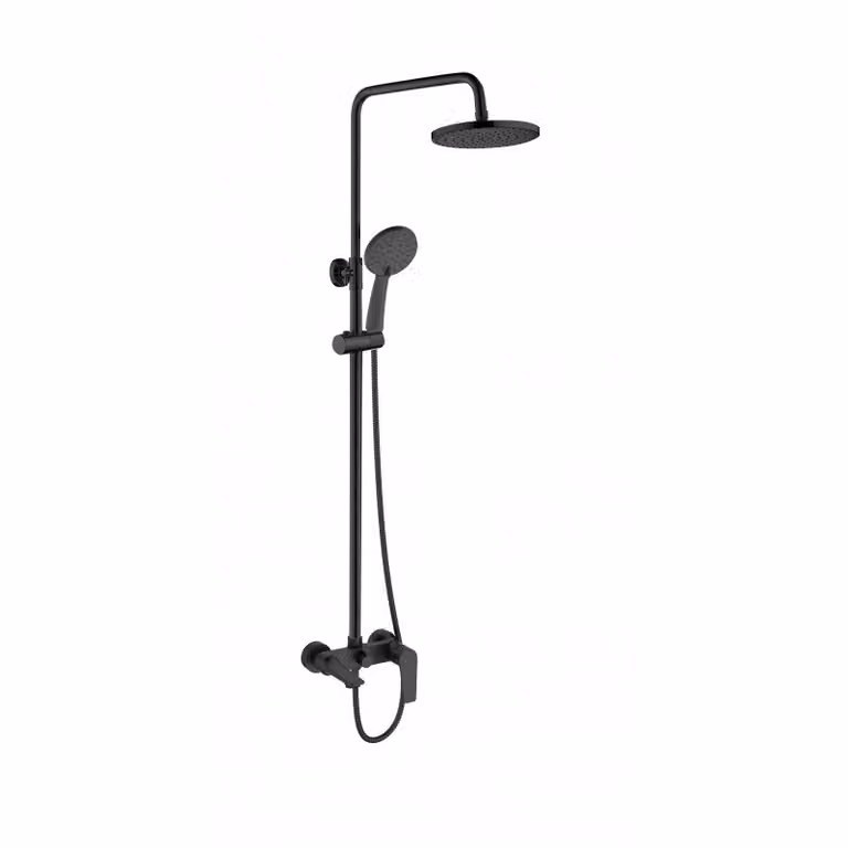 Colonna doccia DOKOS con bocca per vasca nera (AU-19-B04-V)