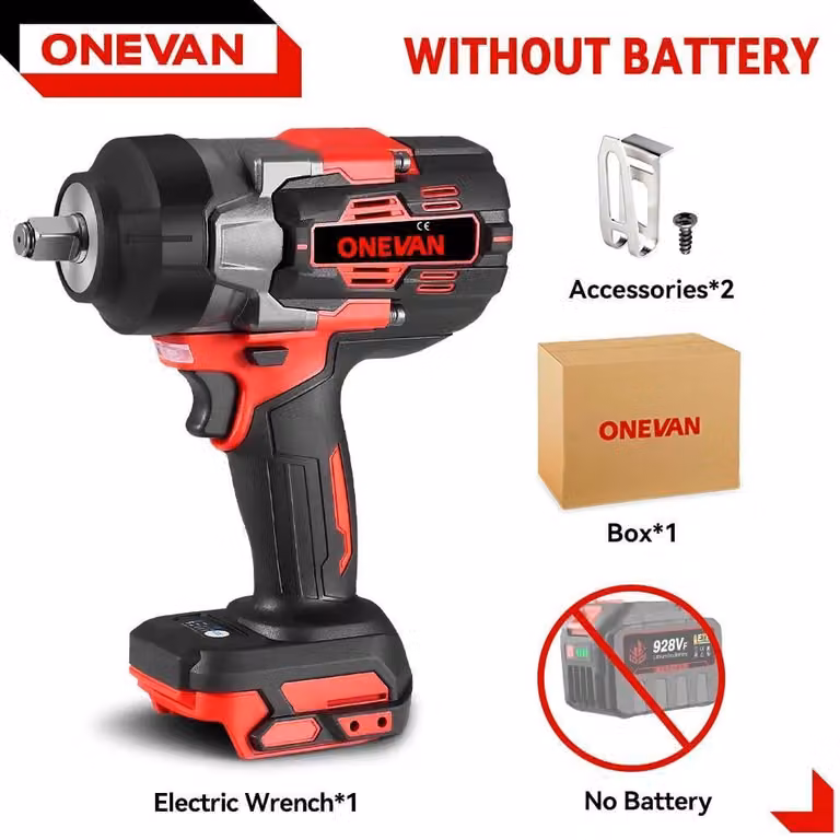 Avvitatore a impatto - Avvitatore a impatto a batteria brushless da 18 V - Coppia elevata da 2800 Nm - Senza fili - Senza batteria - Oro