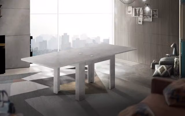 Tavolo da pranzo design moderno allungabile a libro 90x90-180 Jesi Raw