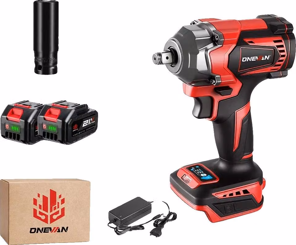 Avvitatore elettrico, coppia 1200 Nm, senza fili, 2 batterie, spina 1EU