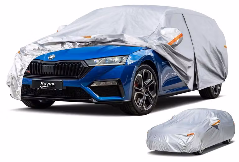 Copertura per auto impermeabile e traspirante, compatibile con Skoda Octavia Combi/Scout dal 1996 al 2025, con 6 strati e colore argento