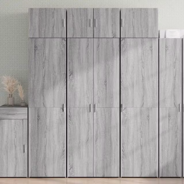 Armadietto a muro moderno vidaXL in MDF grigio opaco L: 70 cm, P: 42,5 cm, H: 225 cm