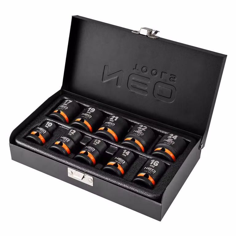 NEO TOOLS Prese ad impulsi 1/2", 10-24 mm, set di 10 pezzi.