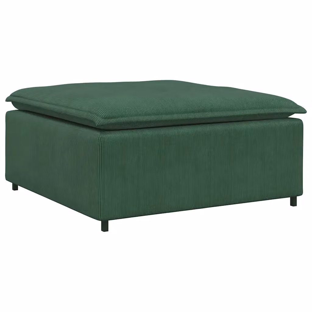 Poggiapiedi Modulare vidaXL in Velluto Verde per Soggiorno L: 100 cm, P: 100 cm, H: 48 cm – 2