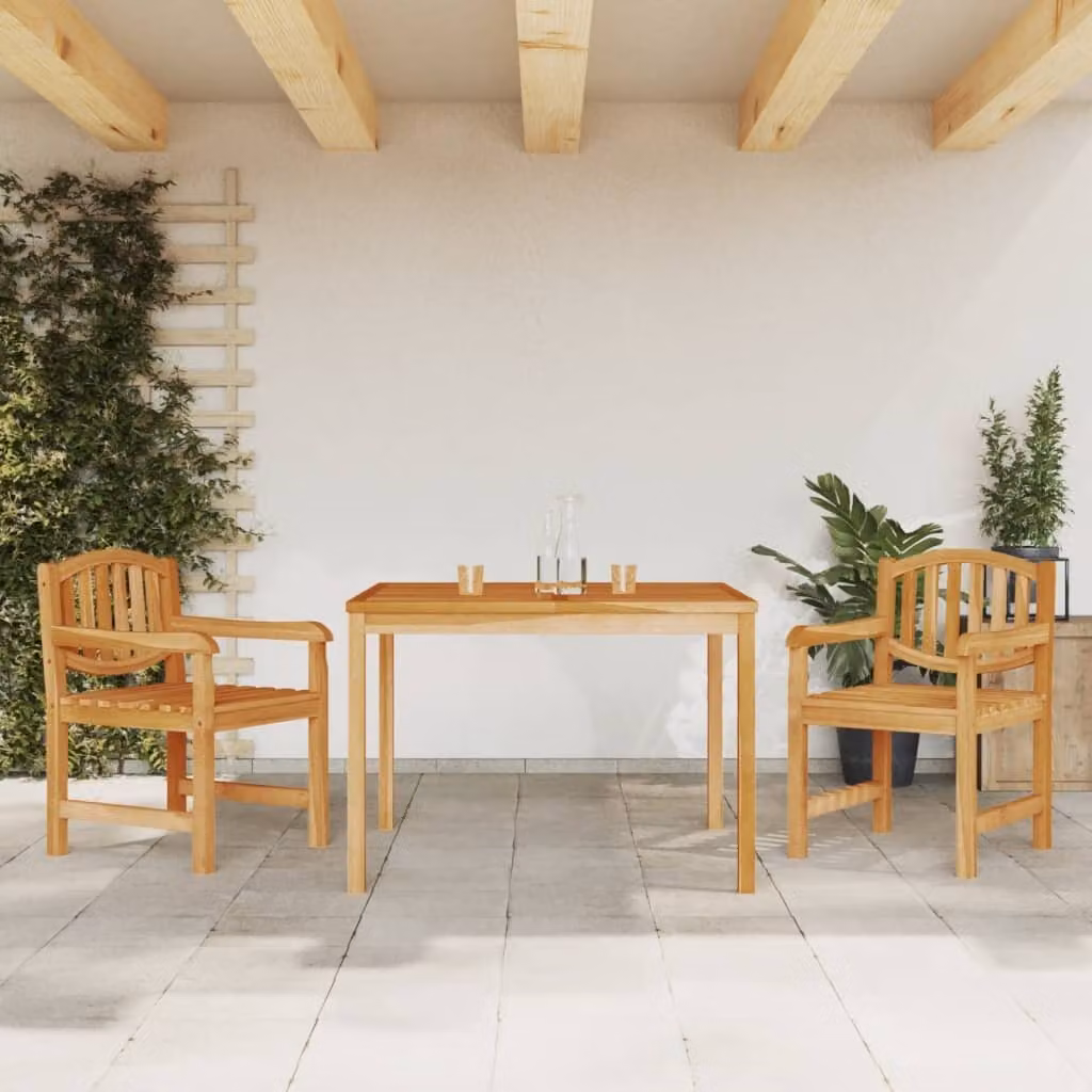 Maison Exclusive - Set da pranzo da giardino in teak massiccio, 3 pezzi
