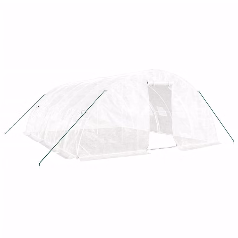 Serra con Telaio in Acciaio Bianco 30 m² 6x5x2,3 m