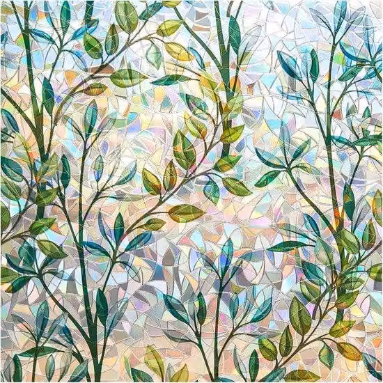 Pellicola statica decorativa, opaca e colorata, con motivo erboso colorato, protezione anti-UV, per soggiorno, cucina, ufficio, 45 x 200 cm